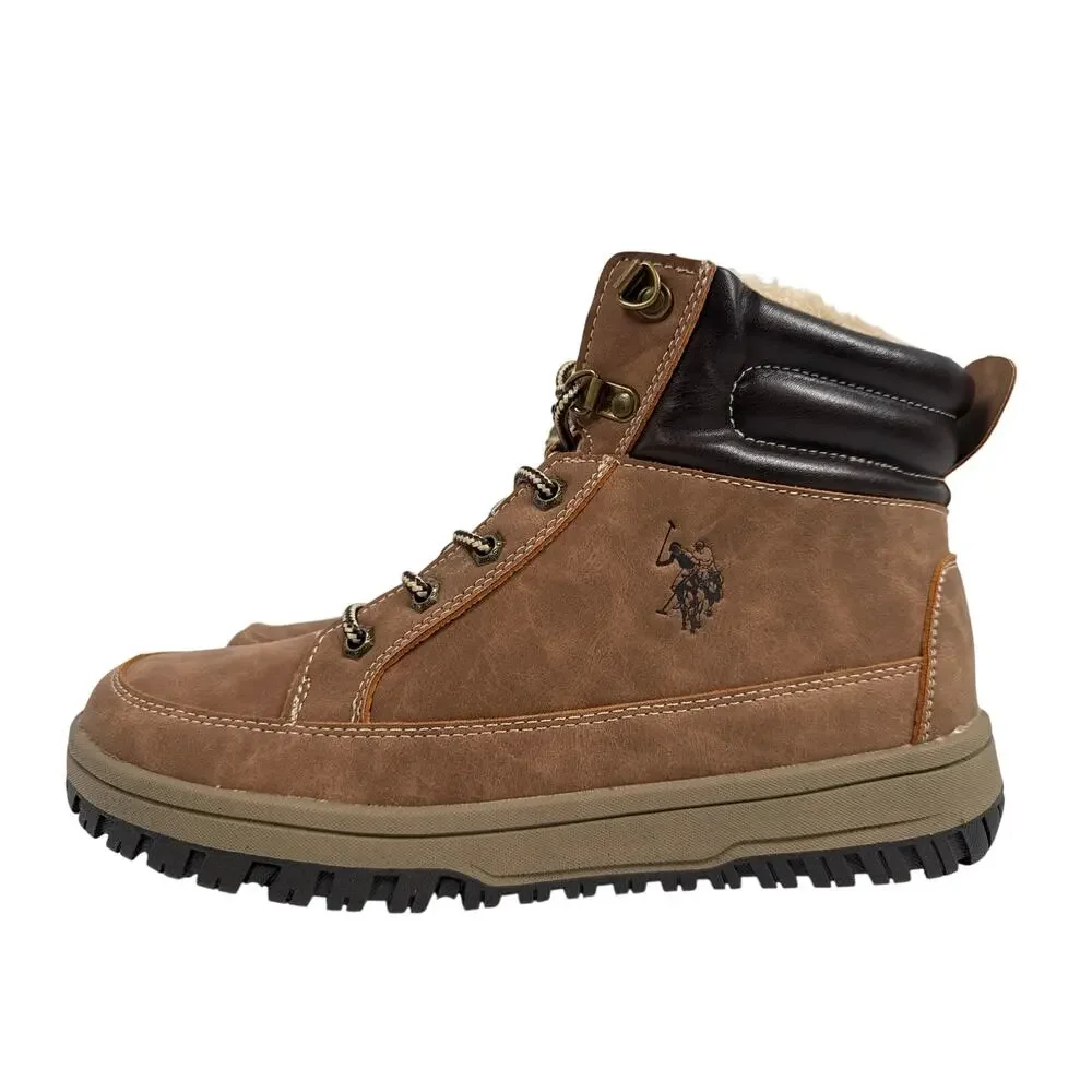 U.S. Polo Assn. Soren Casual Mid Boot‎ Mens 10 M Brown Faux Suede Lined Lace Up